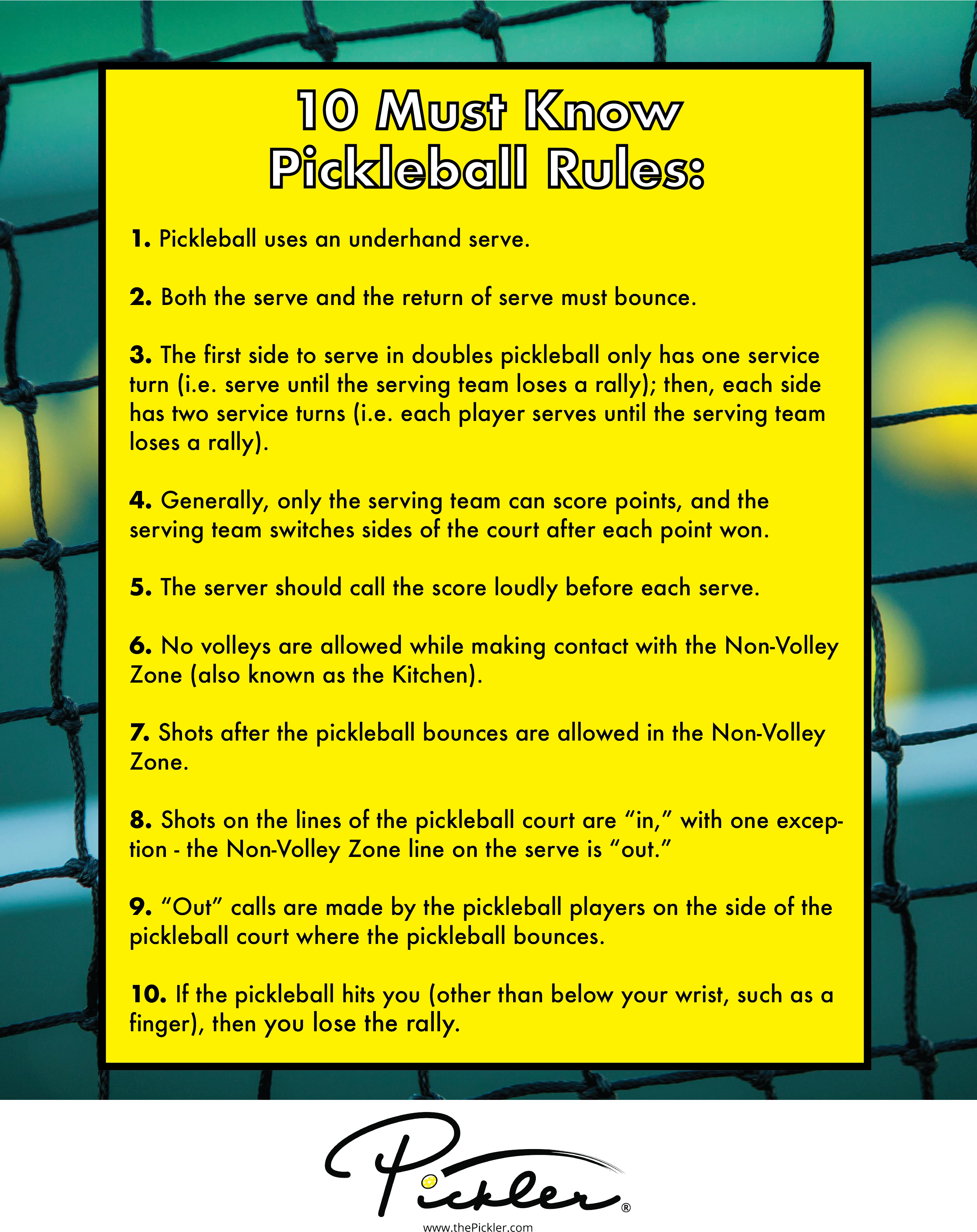 10 Must Know Pickleball Rules Before You Hit the Court | Pickler Pickleball